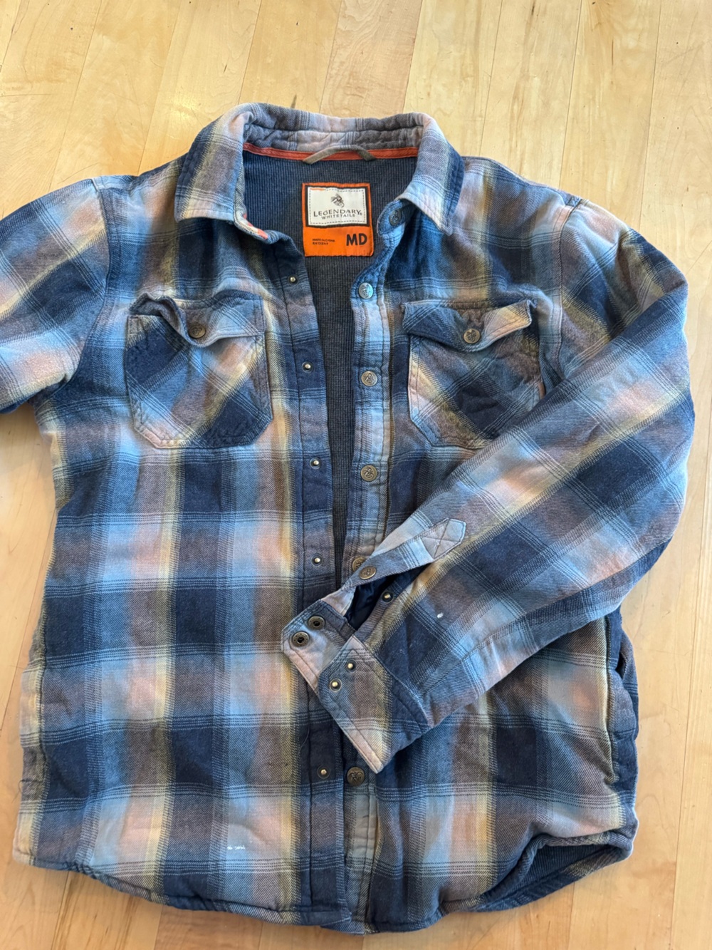 Legendary Whitetails Men's Blue Plaid Flannel Shirt - Medium